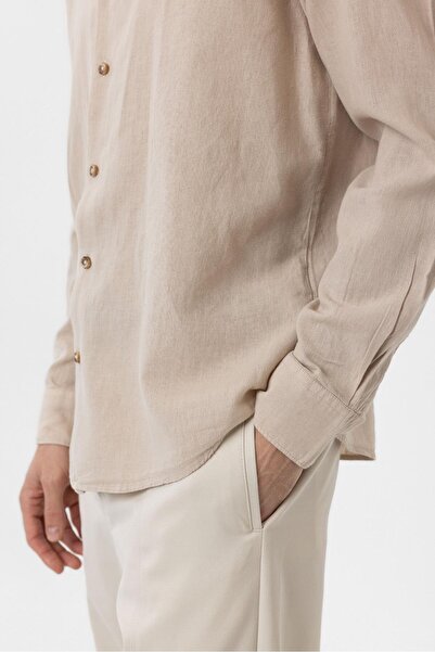 Antioch Men's Shirt - Beige Linen Blend