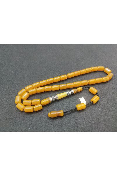 İskeçe Exclusive Zeyn Master Work Double Sanding Double Polish Hand Boy Silver Nakkaş Squeeze Amber Certified 7506