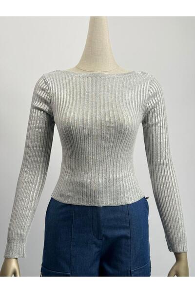 FEMİAS GRAY VARAK PRINTED KNIT BLUZ