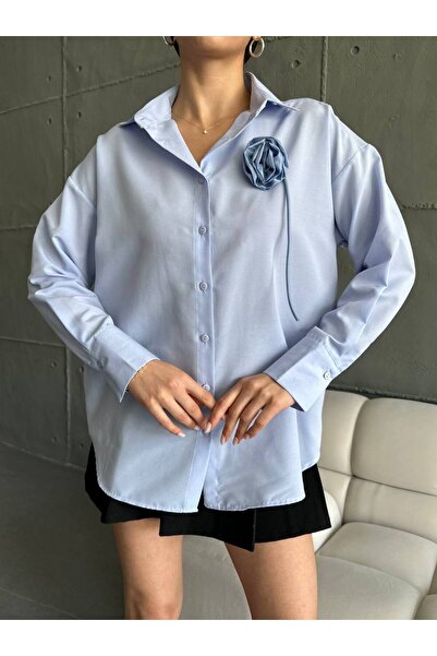 Bluebutik Gül detaylı gömlek