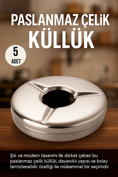 fitfiyat 5 ΤΕΜ! Ανοξείδωτο Cafe Τύπος Σπίτι Τασάκι Πιάτο στάχτης με πισίνα
