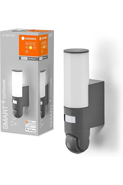 Ledvance Smart+ WiFi WALL AUTO CAM 12 cm Dış Mekan Lambası, Hareket ve Gün Işığı Sensörlü, IP44 Su Geçirmez
