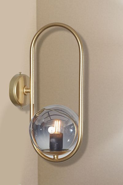 Luzarana Zenga Yellow Metal Body Smoked Glass Design Luxury Sconce