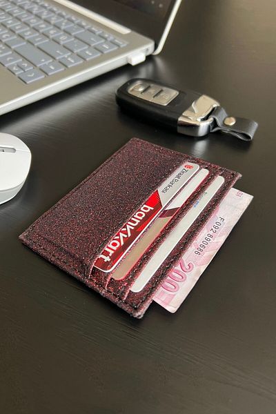 stravis Glitter Red Card Holder