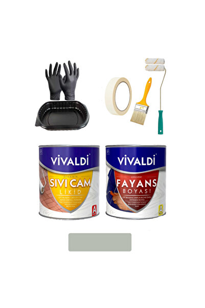 Vivaldi Fayans Boyası Seti Sıvı Cam Ve Uygulama Seti Tezgah,mermer,banyo,mutfak Boyama Seti Avokado 1 Lt