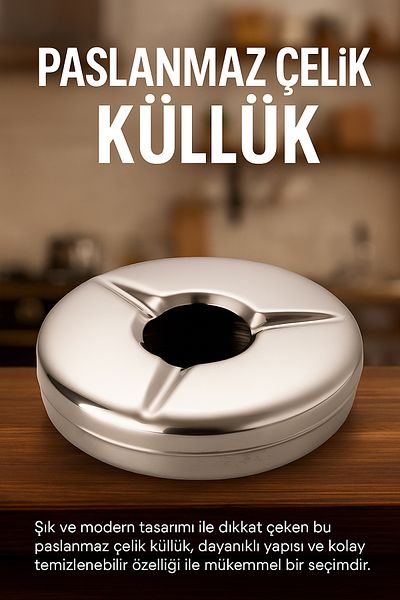 fitfiyat Τραπέζι στάχτης τύπου Cafe-restaurant-home με κάλυμμα χρωμίου πισίνας
