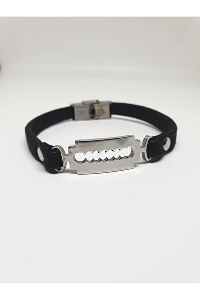 mama india alaçatı Razor Figured Men's Steel Bracelet 21 cm No:21