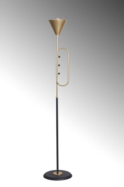 Luzarana Minor Sarı-Siyah Metal Gövde Tasarım Lüx Yerden Aaydınlatma Lambader