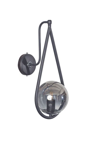 Luzarana Siena Chrome-black Metal Body Smoked Glass Design Luxury Sconce