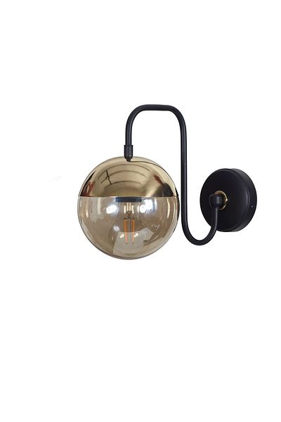 Luzarana Siesta Gold-black Metal Body Honey Colored Glass Design Luxury Sconce