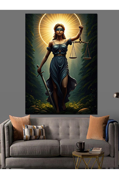 KanvasSepeti Zeița Justiției Pictură decorativă pe pânză în ulei, texturată, ...