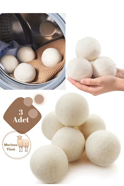 Lurette 3 Natural Fabric Softener Drying Balls