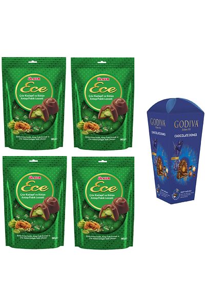 Ülker Dubai Ece - Pistachio and Godiva Crispy Hazelnut Croquettes Chocolate