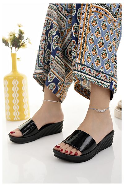 Modafırsat Women's Daily Slippers Black Stylish Comfortable Home Sea Beach Dowry Bundle Out Slippers