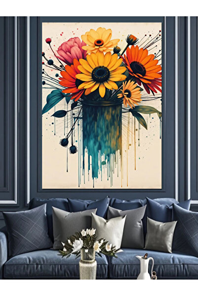 KanvasSepeti Pânză decorativă cu buchet de flori - Pânză texturată de înaltă ...