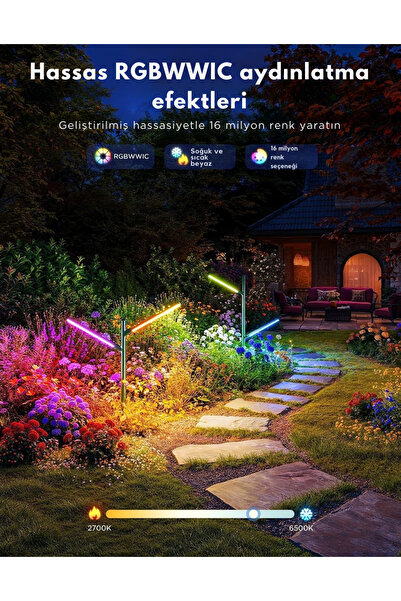 Govee Dış Mekan LED Bahçe Lambası, RGBWWIC, IP66 Su Geçirmez, 16 Milyon Renk