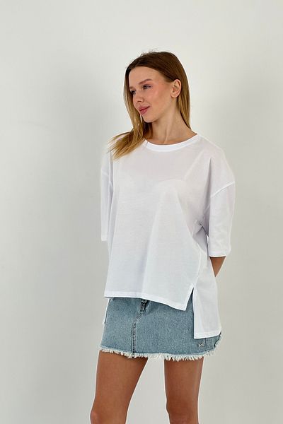 Miss Poem Tricou supradimensionat alb cu imprimeu „Enjoy Every Moment”.