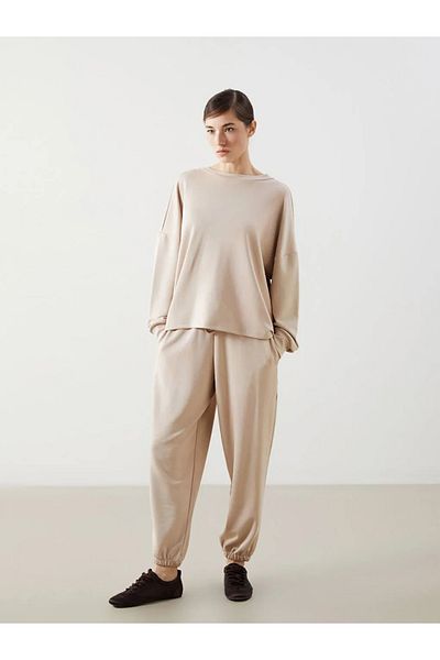 LC Waikiki Natuvera Beige Women's Jogger Sweatpants with Elastic Waist