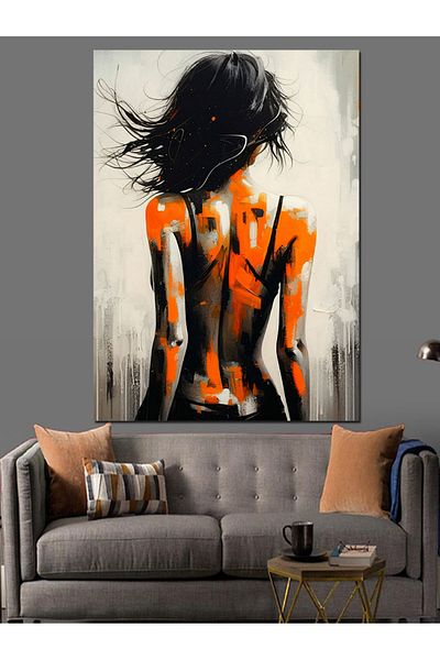 Tablomega Fire Girl Decorative Canvas - Mdf Wooden Painting