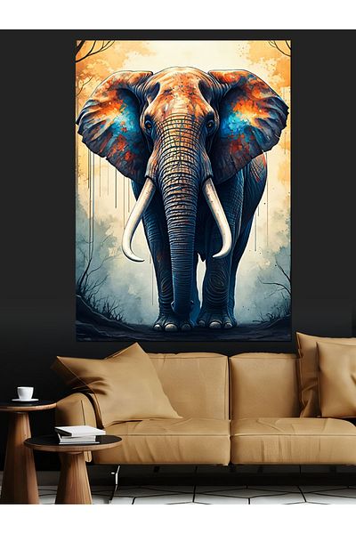 Tablomega Pânză decorativă elefant mare - Lemn MDF