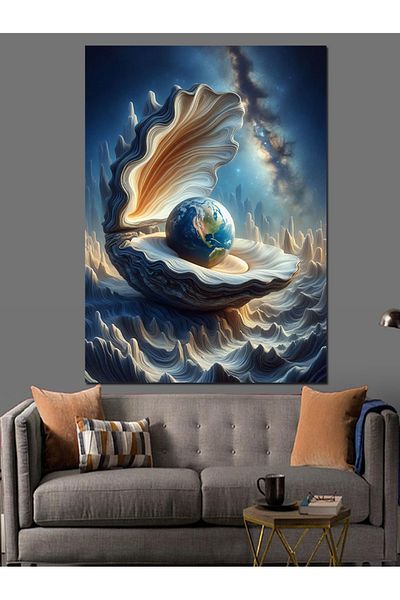 Tablomega Sea Shells Decorative Canvas - Mdf Wooden Painting