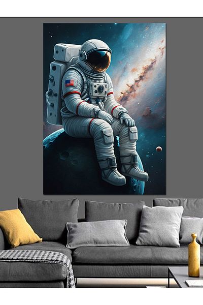 Tablomega Astronaut and Starry Sky Decorative Canvas - Mdf Wooden Painting