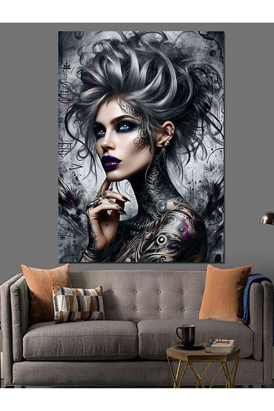 Tablomega Abstract Woman Portrait Decorative Canvas - Mdf Wooden Painting