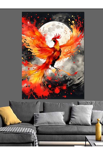 Tablomega Phoenix in Moonlight Decorative Canvas - Mdf Wooden Painting