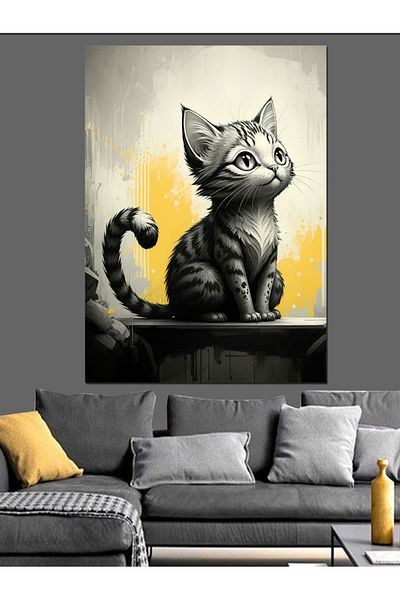 Tablomega Pânză decorativă Little Cat - Lemn MDF
