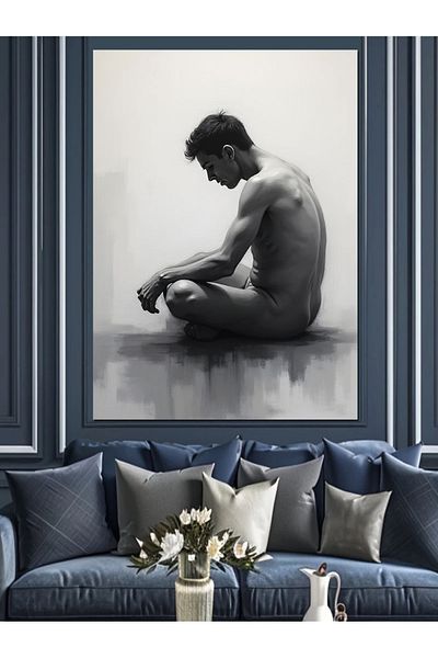 Tablomega Thinking Man Silhouette Decorative Canvas - Mdf Wooden Painting