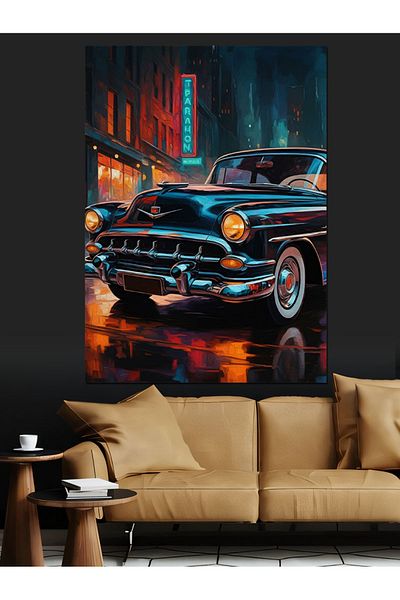 Tablomega Pânză decorativă Night Classic Car - Lemn MDF