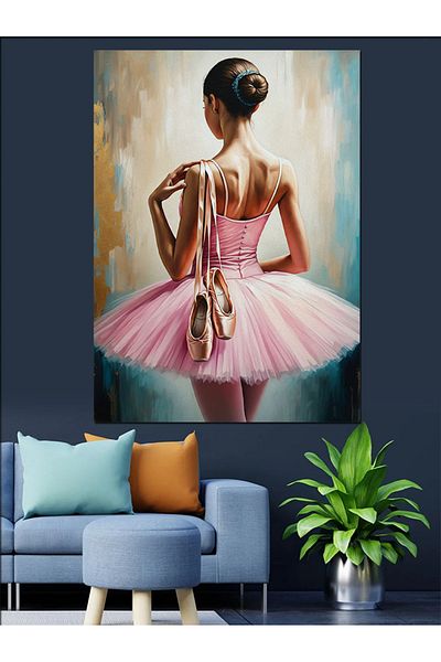 Tablomega Ballerina Girl Decorative Canvas - Mdf Wooden Painting