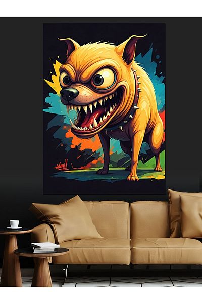 Tablomega Pânză decorativă Crazy Dog - Lemn MDF
