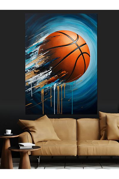 Tablomega Basketball Ball Explosion Decorative Canvas - Mdf Wooden Painting
