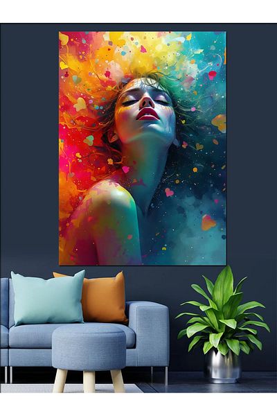 Tablomega Pânză decorativă pentru femei Color Splash - Lemn MDF