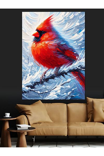 Tablomega Cardinal Bird Decorative Canvas - Mdf Wooden Painting