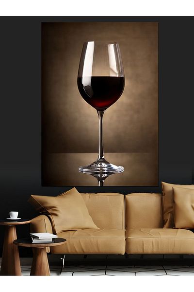 Tablomega Wine in a Glass Decorative Canvas - Mdf Wooden Painting
