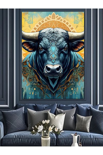 Tablomega Pânză decorativă Furious Bull - Lemn MDF