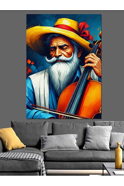 Tablomega Mexican Musician Decorative Canvas - Mdf Wooden Painting