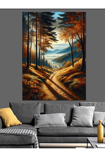 Tablomega Pânză decorativă Forest Road - Lemn MDF