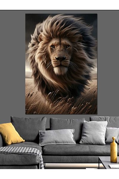 Tablomega Lion Queen Decorative Canvas - Mdf Wooden Painting
