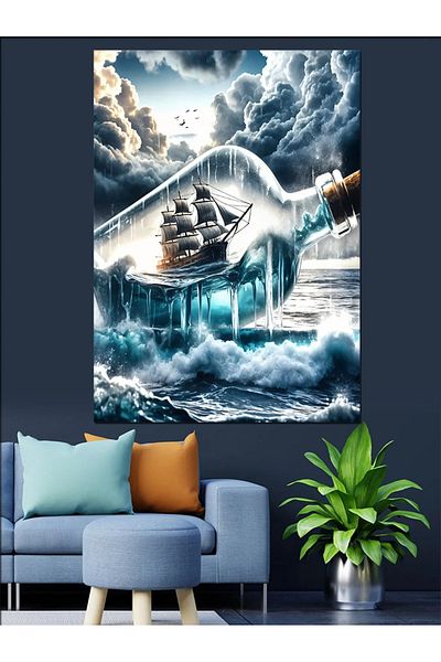 Tablomega Pânză decorativă Glacial Ship - Lemn MDF