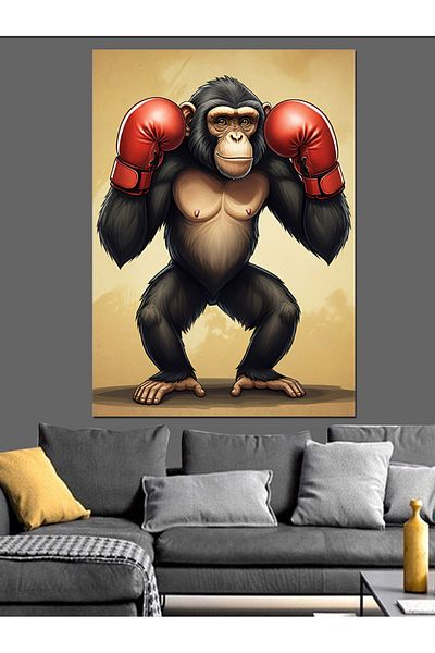 Tablomega Boxer Monkey Decorative Canvas - Mdf Wooden Painting