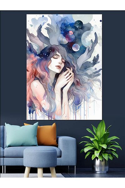 Tablomega Pânză decorativă pentru femei abstracte - pictură din lemn MDF
