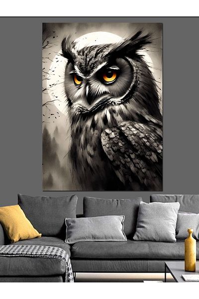 Tablomega Owl Portrait Decorative Canvas - Mdf Wooden Painting