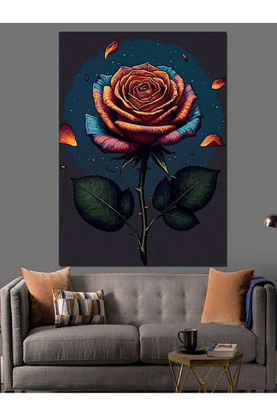 Tablomega Pânză decorativă trandafir roșu - Lemn MDF