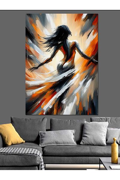 Tablomega Flame Woman Decorative Canvas - Mdf Wooden Painting