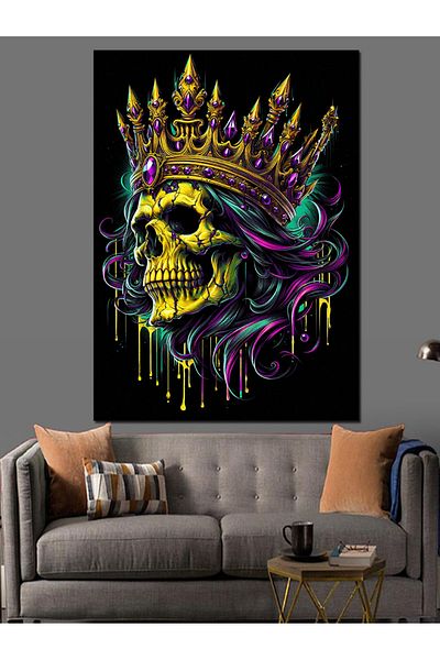 Tablomega Craniu Decorativ Canvas - MDF Lemn Tablou
