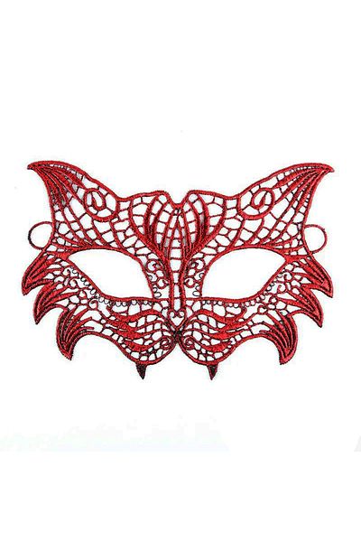 SAVA HOME COLLECTİON Red Lace Masquerade Mask No 8