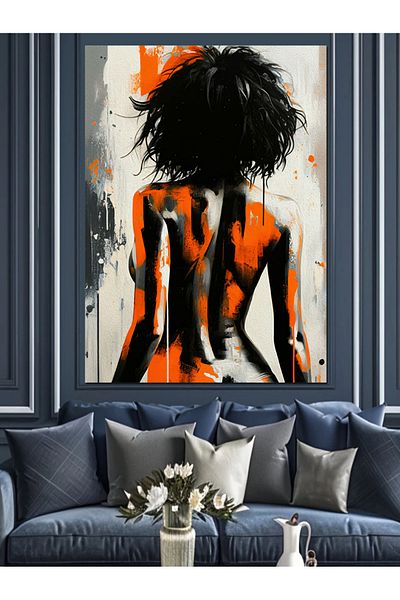 Tablomega Colorful Nude Woman Decorative Canvas - Mdf Wooden Painting